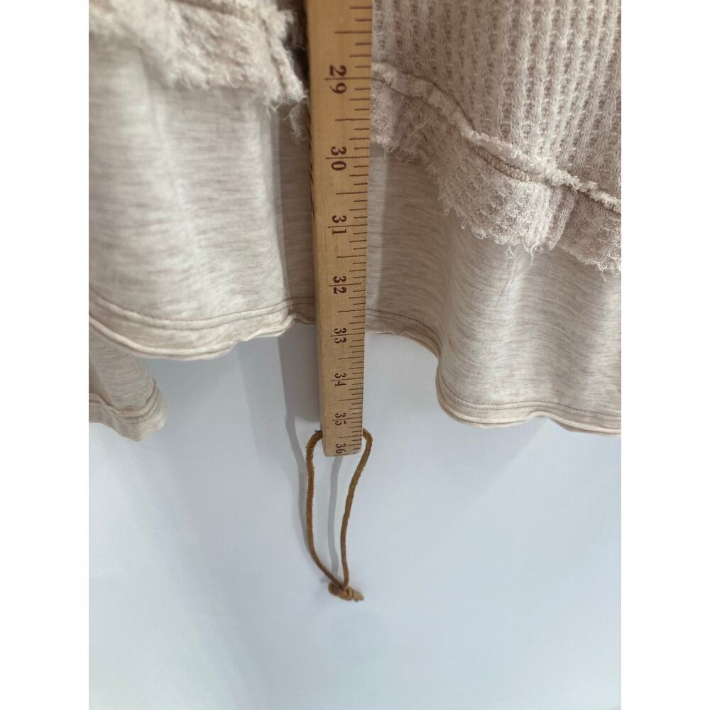 Free People We The Free Laguna Waffle Knit Tunic Thermal Oatmeal Beige Medium - Picture 12 of 12